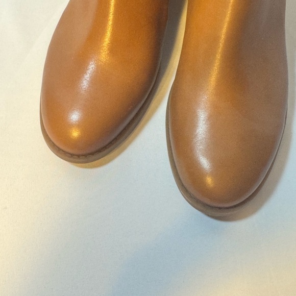 Michael Kors Brown Leather Ankle Boots with Logo Strap – Size 6.5, NWT - Picture 2 of 6